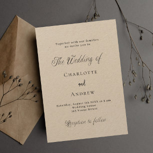 Invitation Mariage noir classique formel moderne simple artis