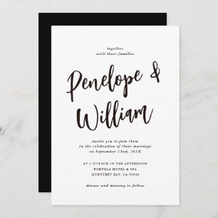 Invitation Mariage noir et blanc