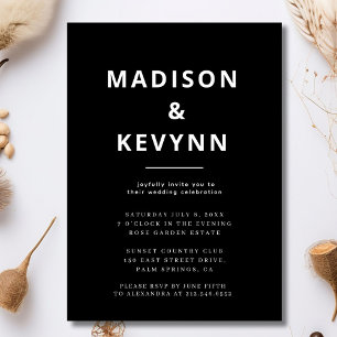 Invitation Mariage Noir et Blanc