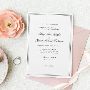 Invitation Mariage noir et blanc