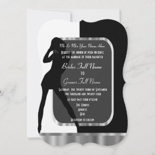 Invitation mariage noir et blanc classique