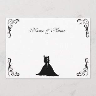 Invitation Mariage noir et blanc de la mariée lesbienne