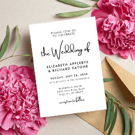 Invitation Mariage noir et blanc élégant et moderne