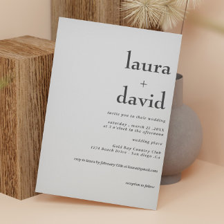 Invitation Mariage noir et blanc minimaliste