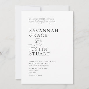 Invitation Mariage noir et blanc moderne