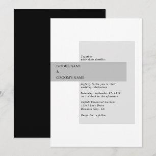 Invitation Mariage noir et blanc moderne