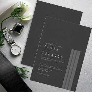 Invitation Mariage noir et blanc sur mesure ID1090