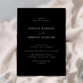 Invitation Mariage noir minimaliste moderne