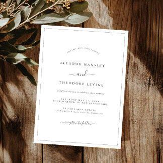 Invitation Mariage noir minimaliste moderne