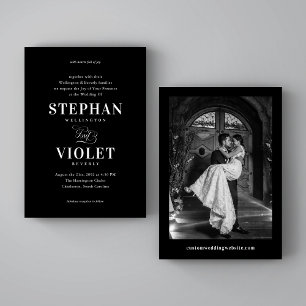 Invitation Mariage noir traditionnel moderne