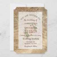 Mariage Notes musicales du Rose vintage