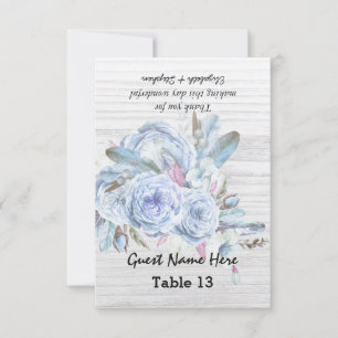 Invitation Mariage Numéro de tableau Escort Boho Fleur Bois b