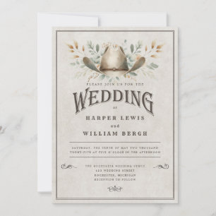 Invitation Mariage occidental rustique