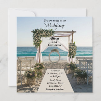 Invitation Mariage Ocean Beach Coast