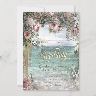 Invitation Mariage Océan Fleurs Chic
