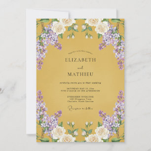 Invitation Mariage Ochre Violet Wisteria