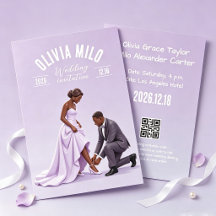 mariage oeuvre d'art violet tenant les mains