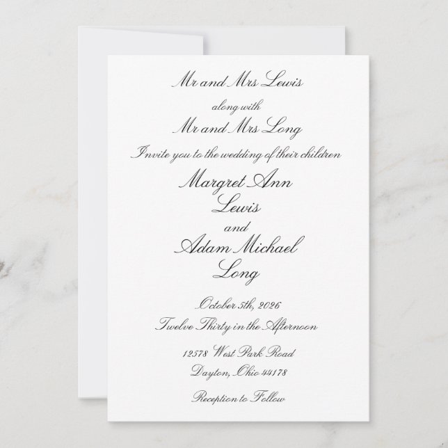Invitation Mariage officiel (Devant)