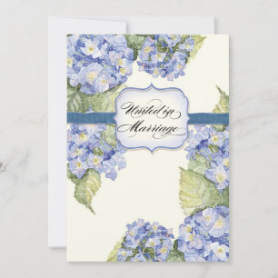 Invitation Mariage officiel bleu Hydrangea Bracket Floral