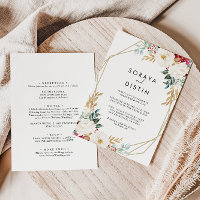 Mariage officiel classique Gold Floral Arrière et 