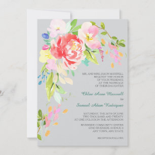Invitation Mariage officiel de la frontière du bouquet de pri