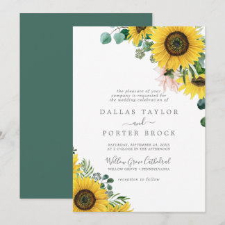 Invitation Mariage officiel de l'Eucalyptus de tournesol rust
