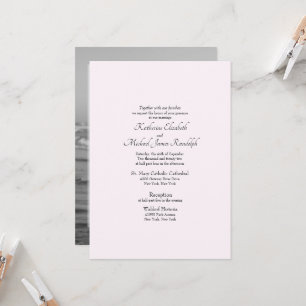 Invitation Mariage officiel Photo rose Aucun parent