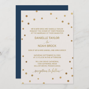 Invitation Mariage officiel Pois d'or