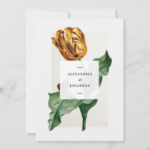 Invitation Mariage officiel Tulip moderne ENREGISTRER LA DATE