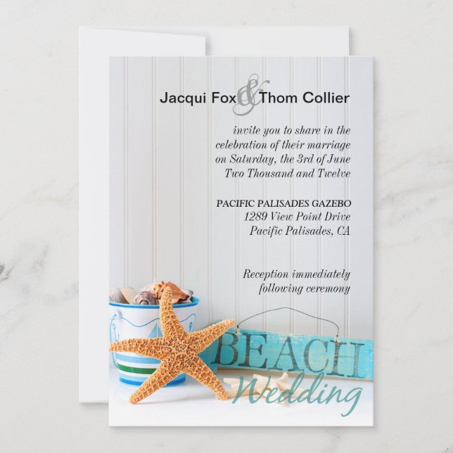 Invitation Mariage officieux de plage de Starfish (Devant)