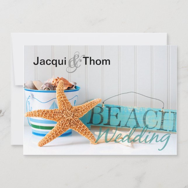 Invitation Mariage officieux de plage de Starfish (Devant)