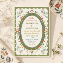 Mariage Oiseaux Floraux Folkloriques Fantaisistes
