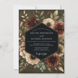 Invitation Mariage Olive Bloom Moody
