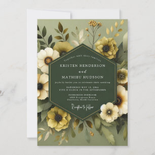 Invitation Mariage Olive Muted Flora