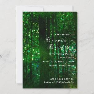 Invitation Mariage Olive Verte Forêt Lumineuse