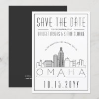 Mariage Omaha | Skyline stylisée Enregistrer la da