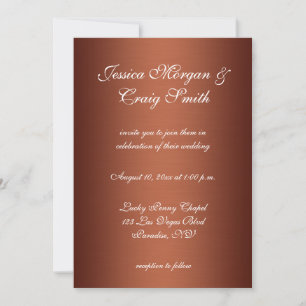 Invitation Mariage ombré cuivre foncé brossé