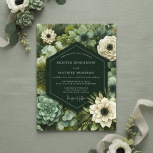 Invitation Mariage Opulence Botanique Émeraude