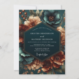 Invitation Mariage Opulence Botanique Sarcelle