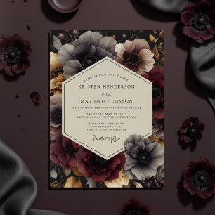 Invitation Mariage Opulence Florale prune Moody