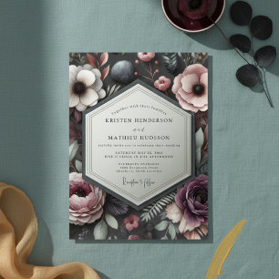 Invitation Mariage Opulent aux Fleurs Mauves