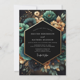 Invitation Mariage Opulent Botanique Sarcelle