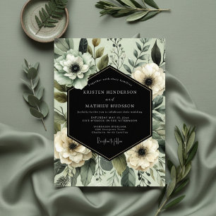 Invitation Mariage Opulent Floral Sage