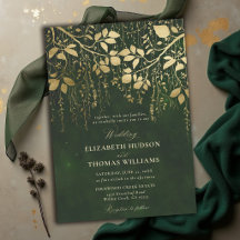 Mariage Or de Feuillage de Chasse Vert Forêt Encha