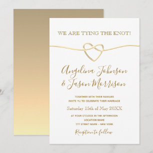 Invitation Mariage Or Romantique