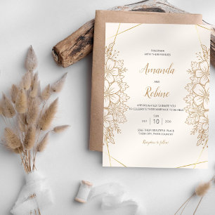 Invitation Mariage or simple Flower Elegant