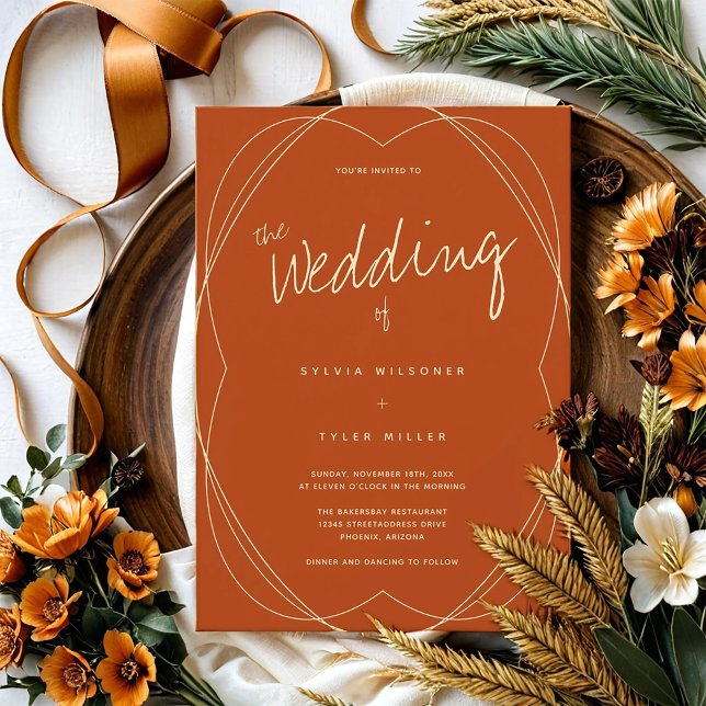 Invitation Mariage Orange Brûlé (Get this invitation for your beautiful wedding.)