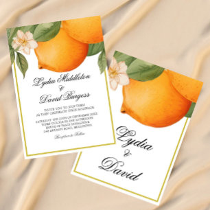 Invitation Mariage Orange Citrus Élégant été