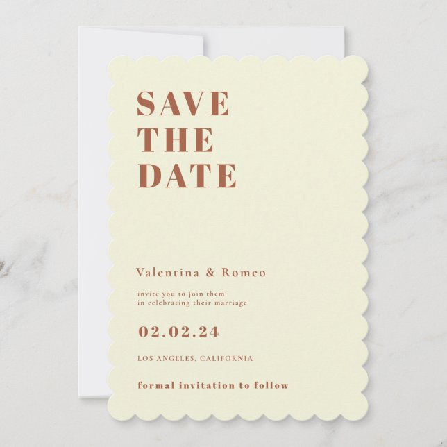 Invitation Mariage Orange inspiré les années 70 Retro Enregis (Devant)