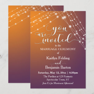 Invitation Mariage orange Plum Ombre & Lumineuses